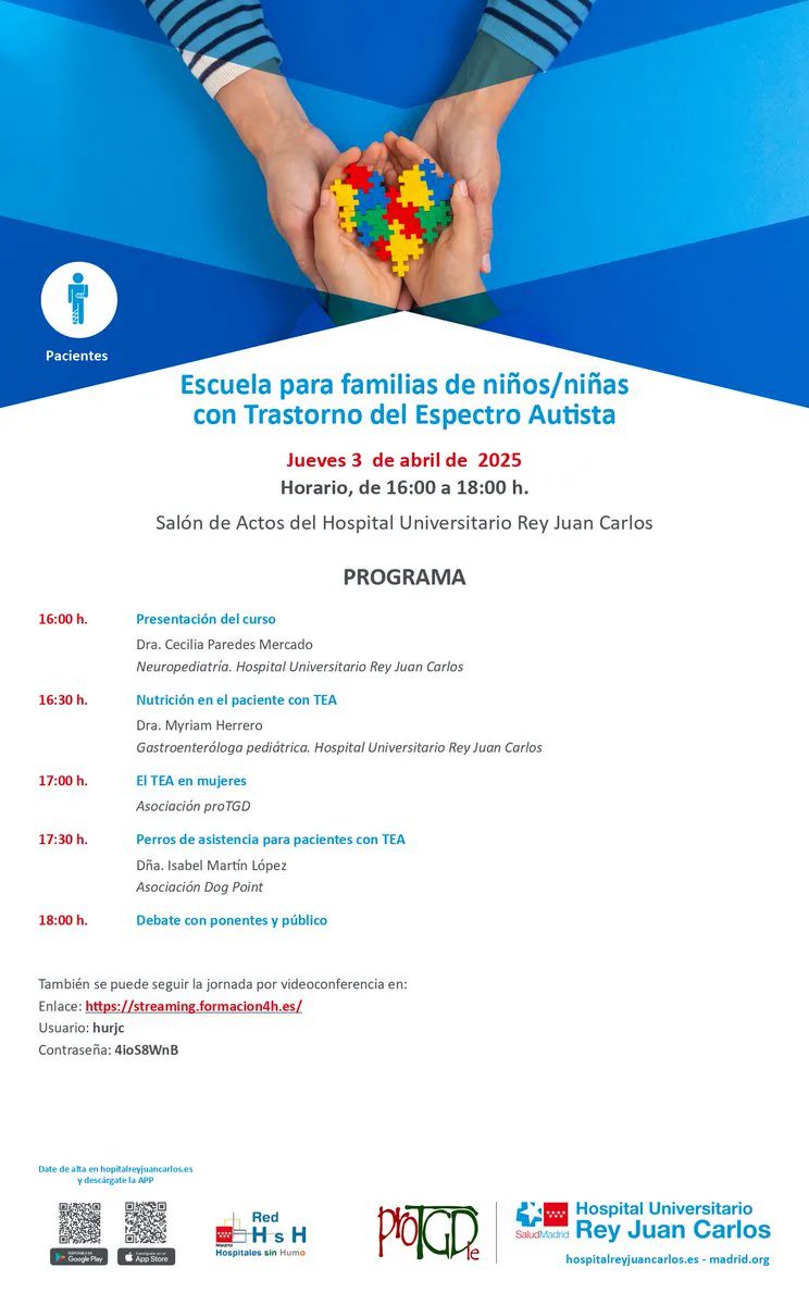 Escuela para Familias de niños/niñas TEA en el H.U. Rey Juan Carlos, Móstoles